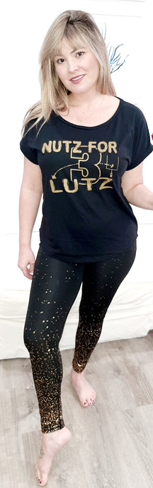 Black & Gold Leggings - Just A Little Tea