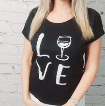 Load image into Gallery viewer, LOVE WINE Rolled Sleeve Dolman