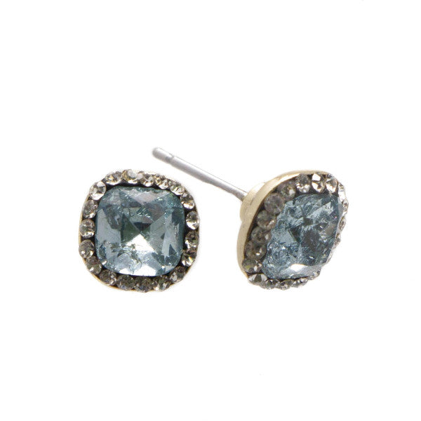 Baby Blue Rhinestone Studs - Just A Little Tea