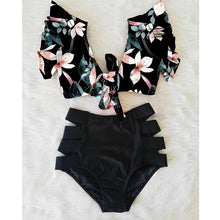 Load image into Gallery viewer, Tropical Paradise High waisted Bikini with Ruffle top